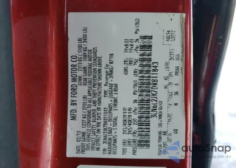 2013 Lincoln Mkz z USA, uszkodzony, nr VIN 3LN6L2JK7DR811843